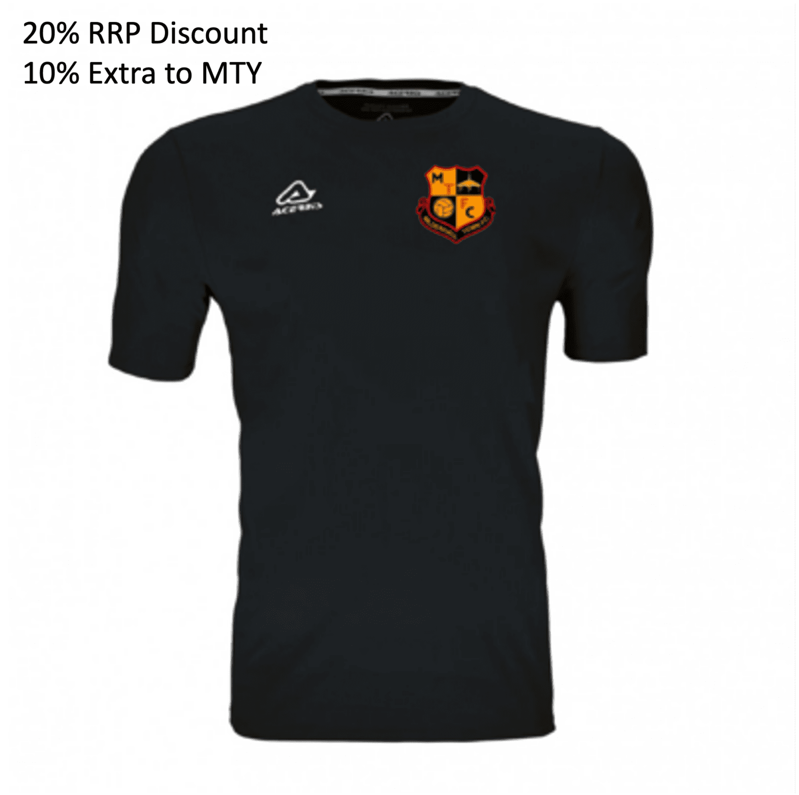 Acerbis Mida Short Sleeve Black Training Shirt - Sponsorless
